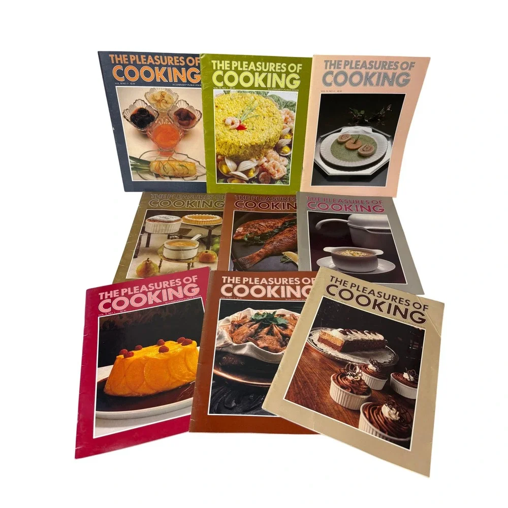 9 Vintage The Pleasures of Cooking Magazines Cuisinart 1980-1982 James Beard Lot